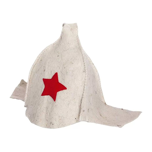 Шапка для бани Буденовка войлок, белая, 42014, 1/20