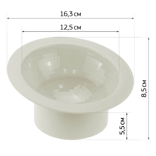Миска для животных 0.2 л IDEA СФЕРА М 1808, кремовый