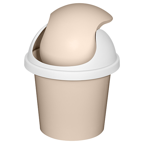 Контейнер для мусора 7 л Rambai 221303527/01, круглый, бежевый