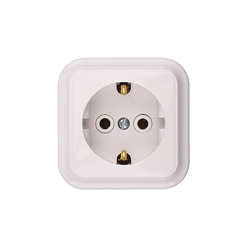 Розетка ОП 1-местн с/з BYLECTRICA, Пралеска, РА16-254, БЕЛАЯ, 1/72