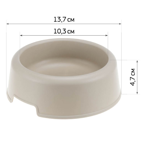 Миска для животных 0.2 л IDEA СИМПЛ М 1810, капучино