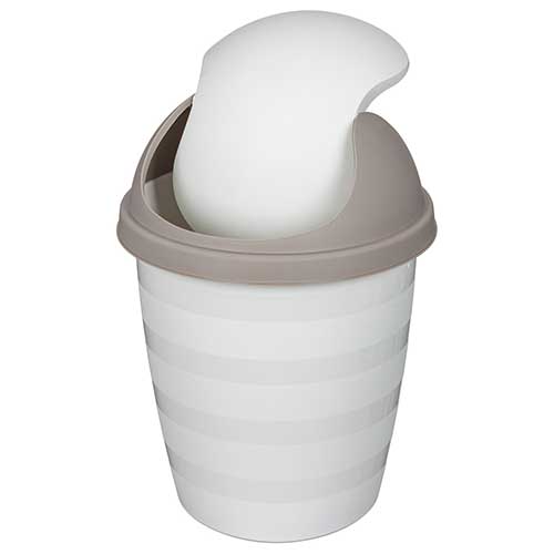 Контейнер для мусора 1.5 л Rambai 221308421/03, круглый, светло-серый