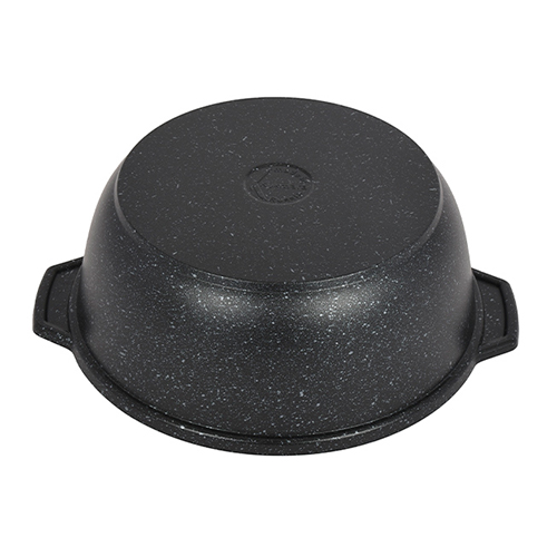 Кастрюля жаровня 5. 0 л, со стеклянной крышкой, d-28 см АП жмт528а KUKMARA, темный мрамор, 1/4