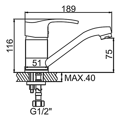 Смеситель для кухни LEDEME LOFFREY 84564-2 шар. на гайке, 1/10