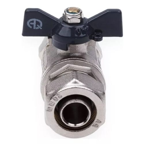 Кран шар. для мет. пл. тр. 20х20B ц/ц бабочка AQUALINK, 1/10/100