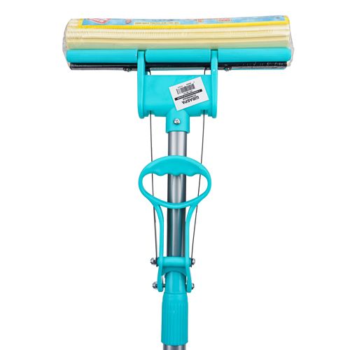 Швабра с отжимом, ПВА, основание пластик, 1 ролик, телескопическая ручка, 1/30