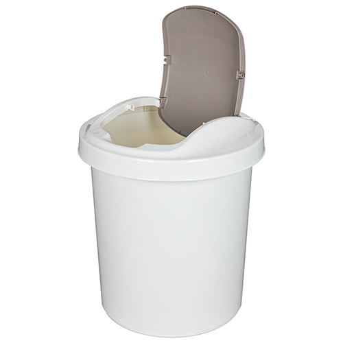 Контейнер для мусора 6 л Homver Palm 221301821/03, круглый, светло-серый