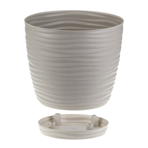 Горшок для цветов Дюна d-220мм 5,5л кремовый, с поддоном, 1/12