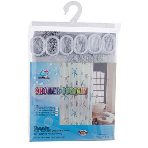 Штора для ванной комнаты PEVA 180х180см А-060 цвета в ассортименте, 1/72