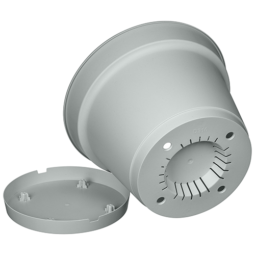 Горшок для цветов 10.7 л Homver Mint 221612235/03, 310 мм, с поддоном, серый