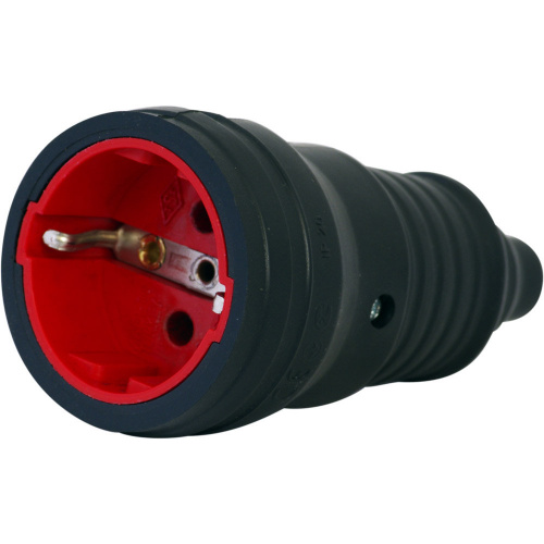 Гнездо штепсельное с/з 16А каучук без крышки F-202K, 1/1200