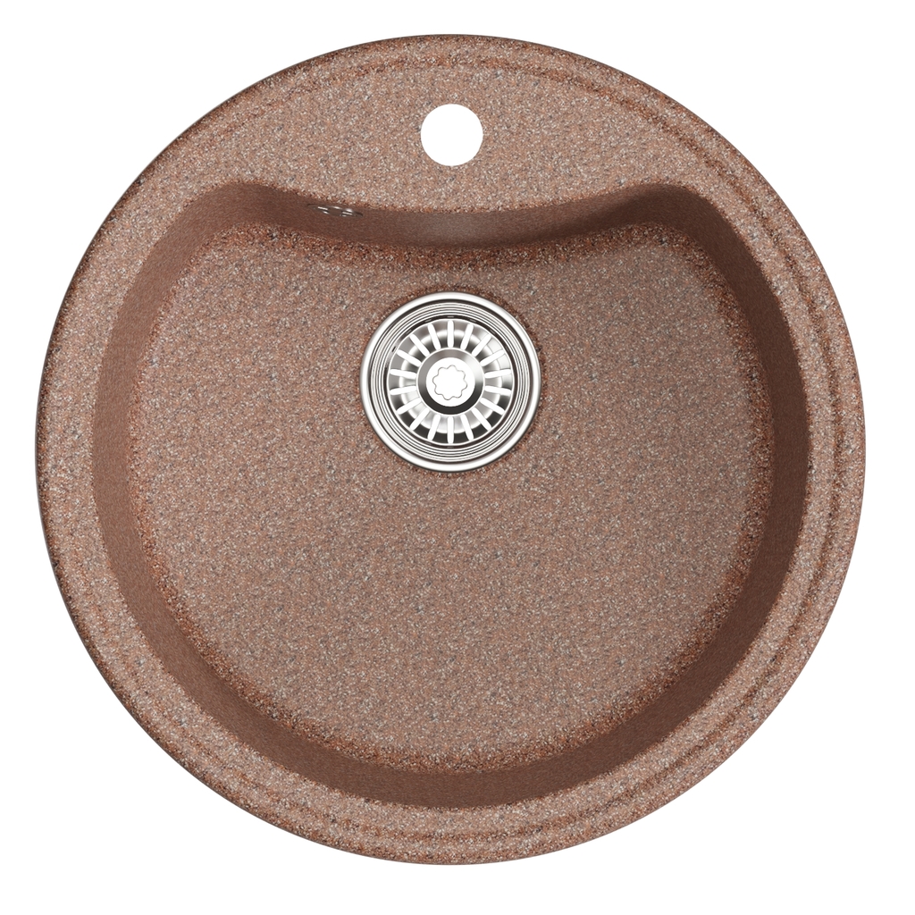 Мойкa ML-GM09 круглая, терракотовая, 307, 510 мм, глуб. чаши 190 NEW