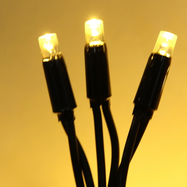 Гирлянда для улицы 20м 240 ламп LED чёрный провод, 8 реж, IP-54, Теплый белый (возможность соединения)