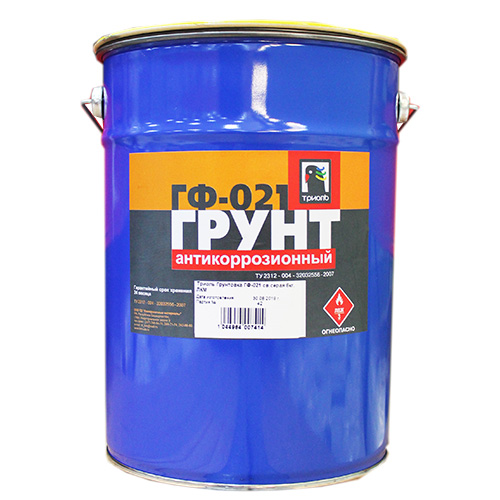 Грунт ГФ-021 красно-коричневый 25кг антикоррозионный, ТРИОЛЬ, ГОСТ, 1/1