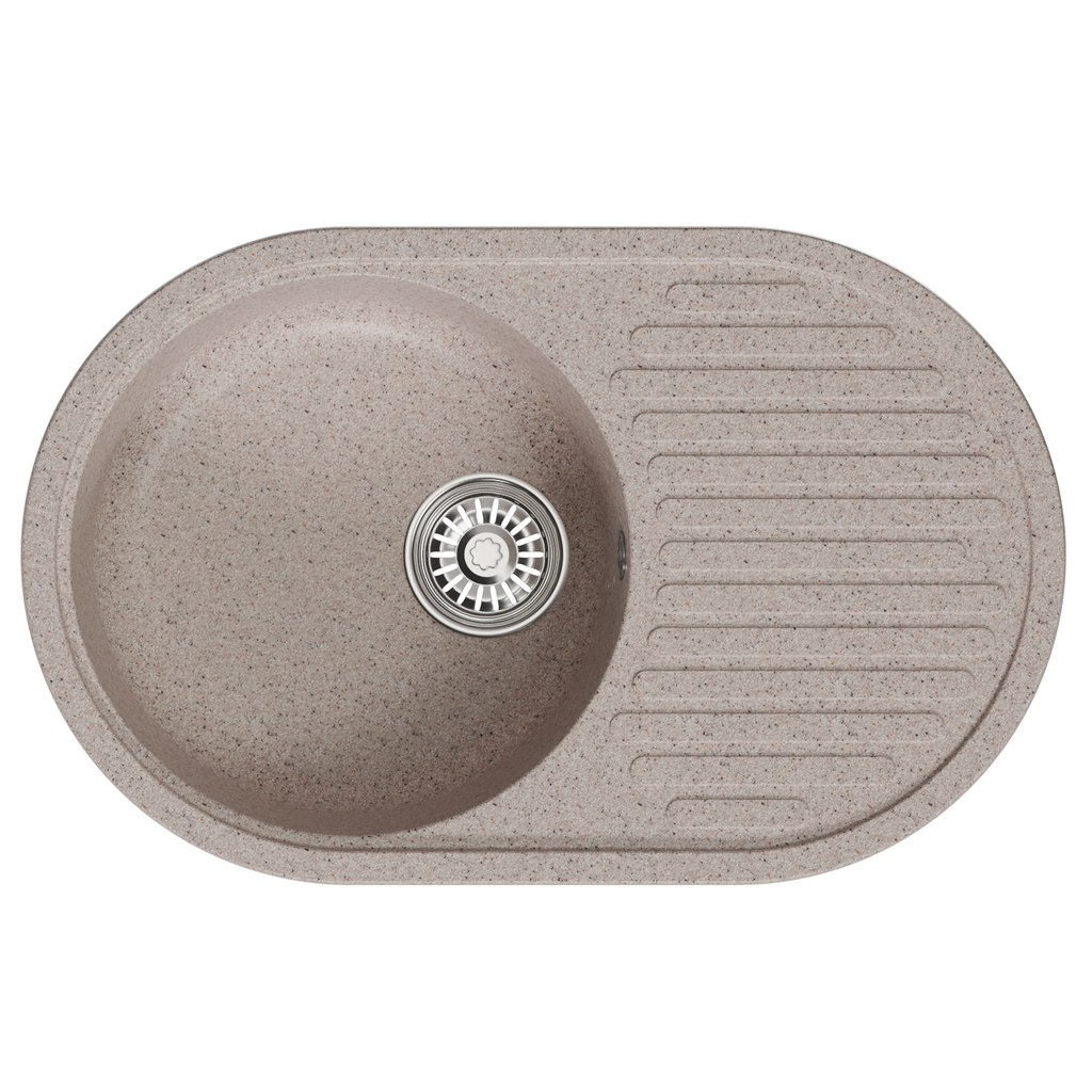 Мойка ML-GM16 овальная с крылом, песочная, 302, 730*460*180мм NEW