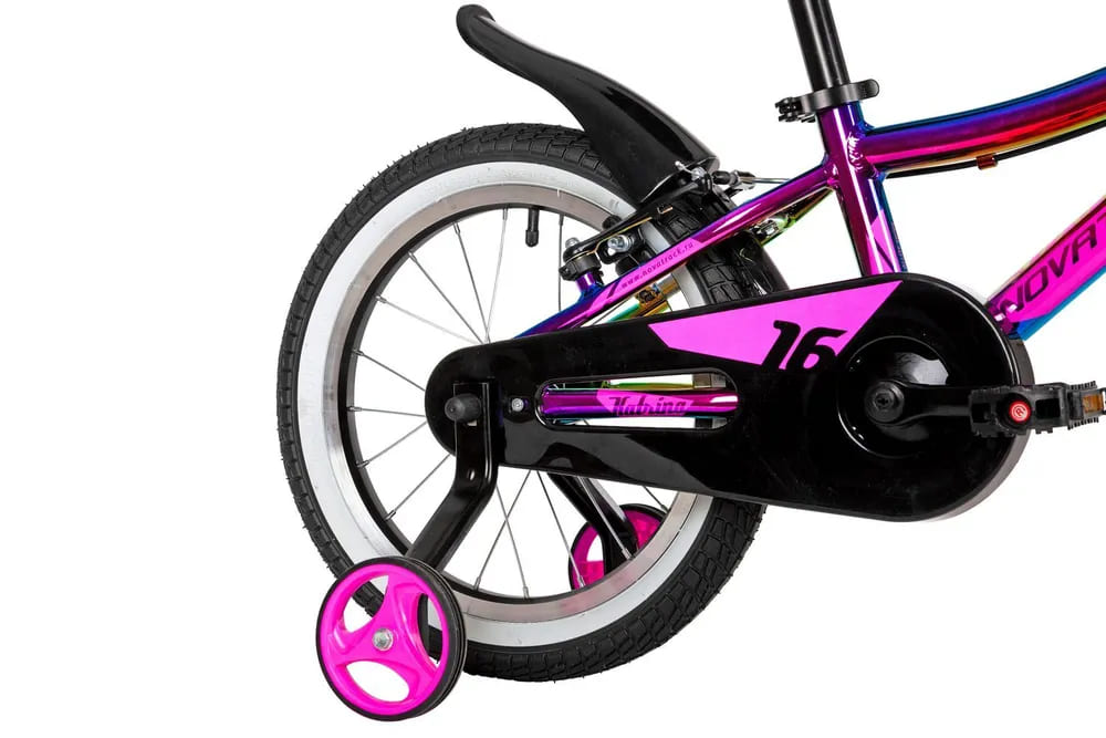 Велосипед NOVATRACK 16" KATRINA алюм., фиолет.металлик, полная защ.цепи, V-brake, короткие крылья
