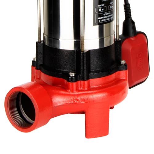 Насос дренажный для грязной воды JEMIX фекальный CUT-1500 корпус НЕРЖ. сталь, 1/4