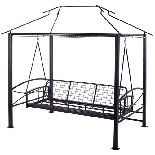 Беседка-качели Пальмира черный/бежевый T025