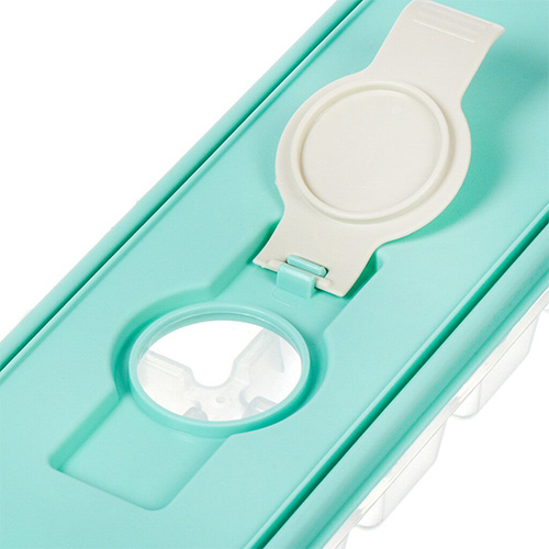 Форма для льда IDEA КУБИКИ М 1251, с крышкой и клапаном, аквамарин