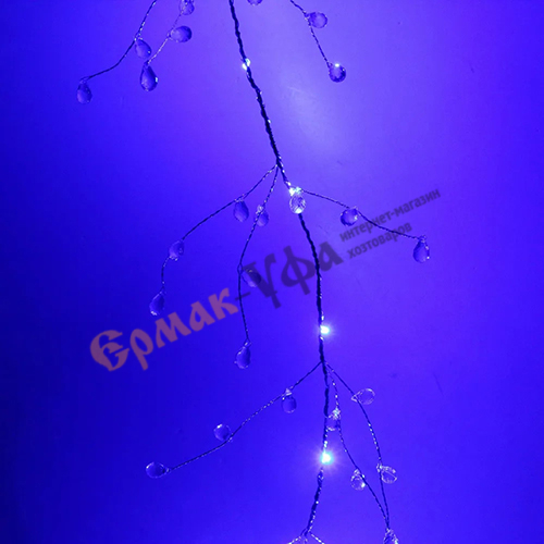 Гирлянда для дома Сверкающие хрусталики на батарейках 1,5м 18 ламп LED, 3ААА, синий, 1/128