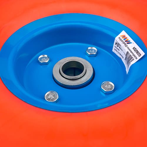 Колесо для тачки 10х4,1/3. 5 х4/20 мм. пенополиуретановое, не симметр. втулка PU2020-АС, 1/10