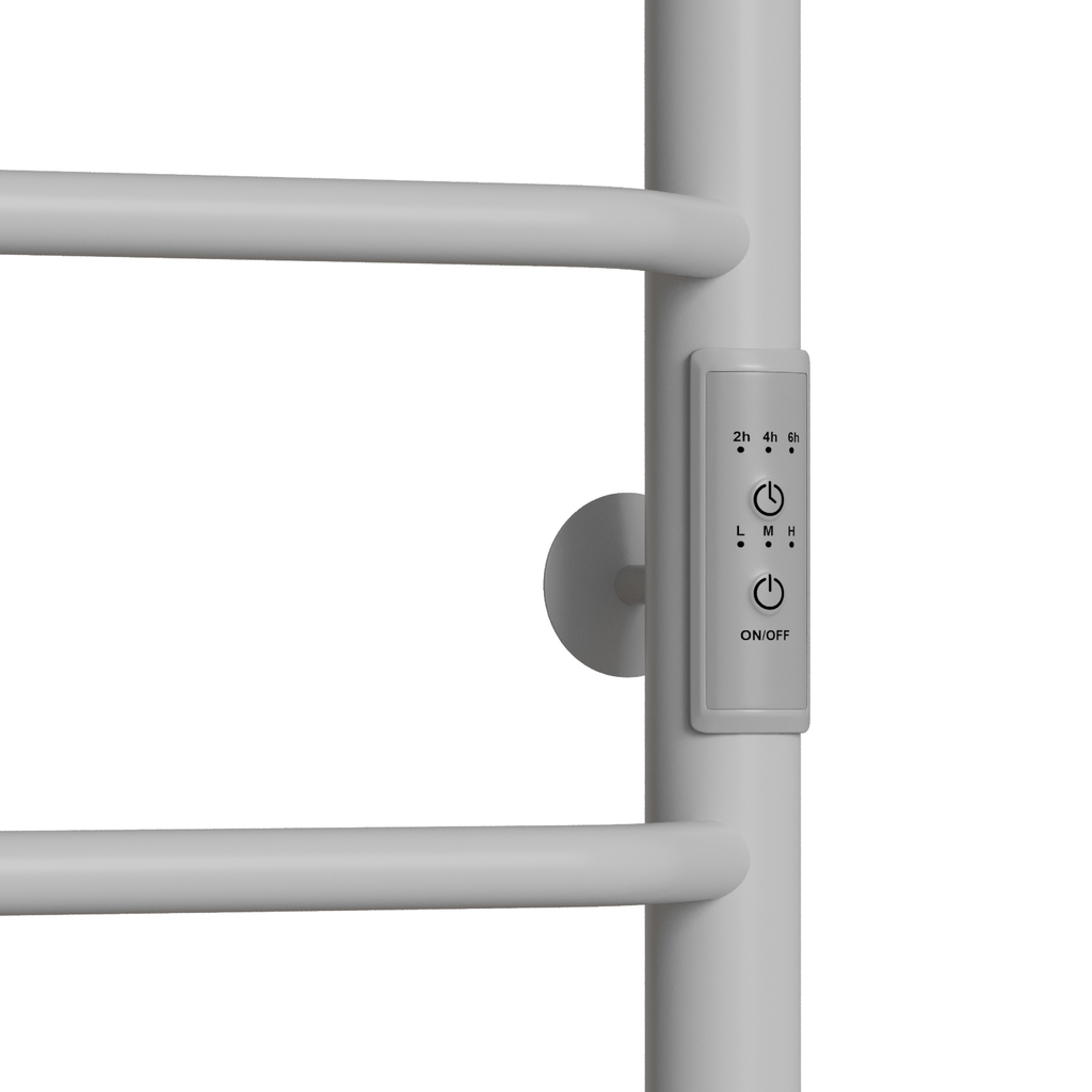 Полотенцесушитель MIXLINE MIRA 80х50, таймер, 336 Вт, 5 перекладин + ПОЛКА электрический БЕЛЫЙ