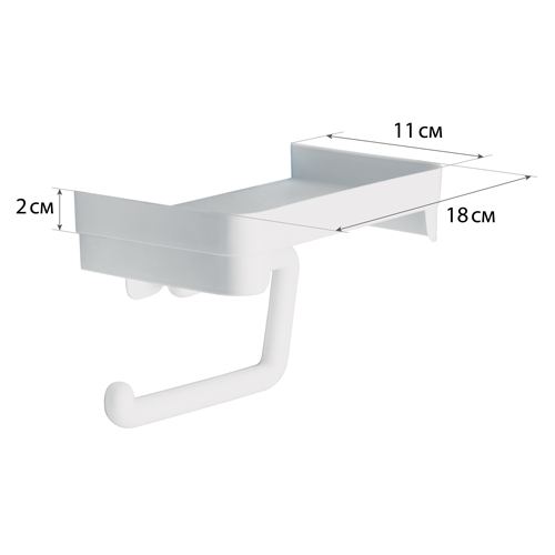 Держатель для туалетной бумаги IDEA М 2224, с полочкой, белый