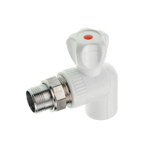 ППРС, полипропилен, Кран для радиаторов угловой 25-3/4 ГОСТ, Россия, 1/10/60