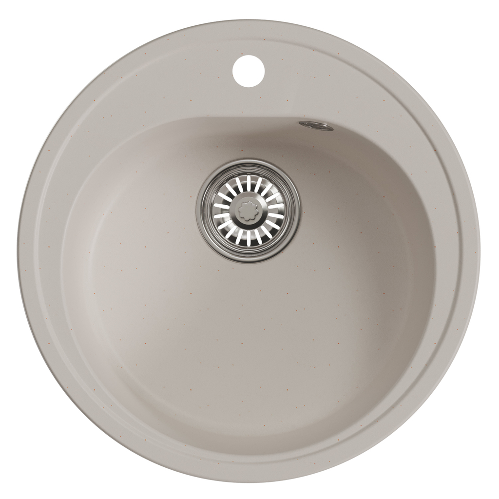 Мойкa ML-GM11 круглая, белый, 331, 500мм, глуб. чаши 180 NEW