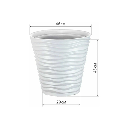 Горшок для цветов Дюна d-460мм, h-450мм 50л, серый, 1/3