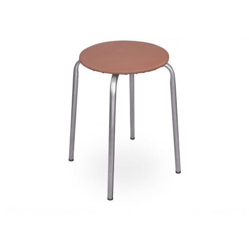 Табурет круглый коричневый с серыми ножками НИКА, 2/10