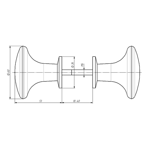 Ручка кнопка РК-01 60 мм, белый, Хедер