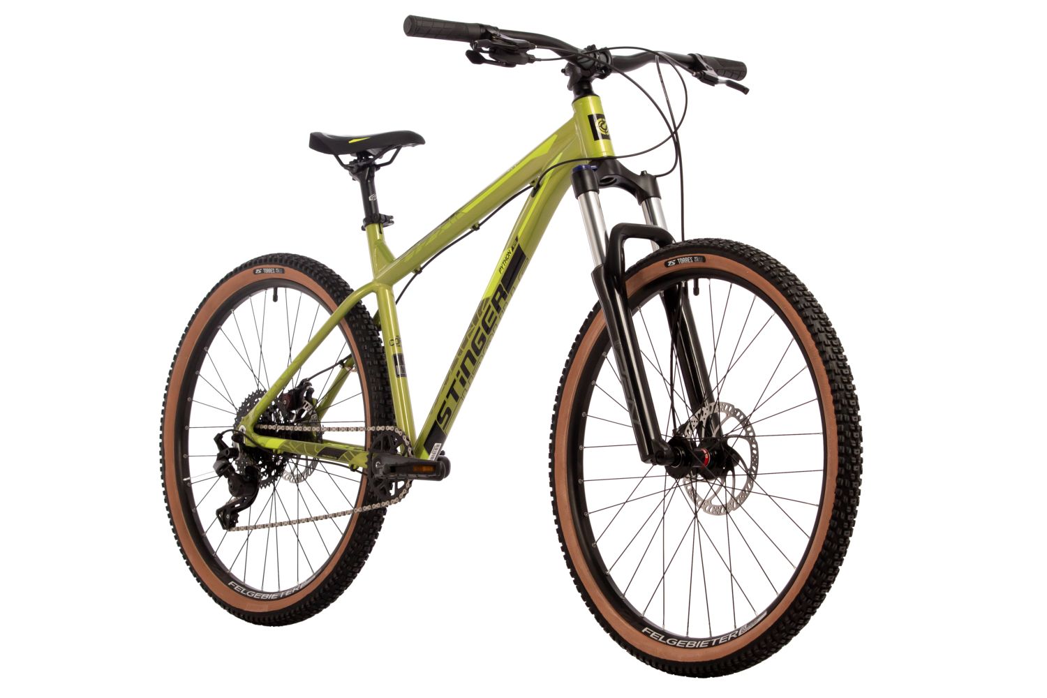 Велосипед STINGER 27.5" PYTHON STD зеленый, алюминий, размер 16"