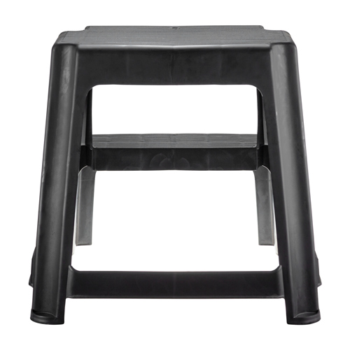 Табурет пластмассовый универсальный со ступенькой, черный, 1/1
