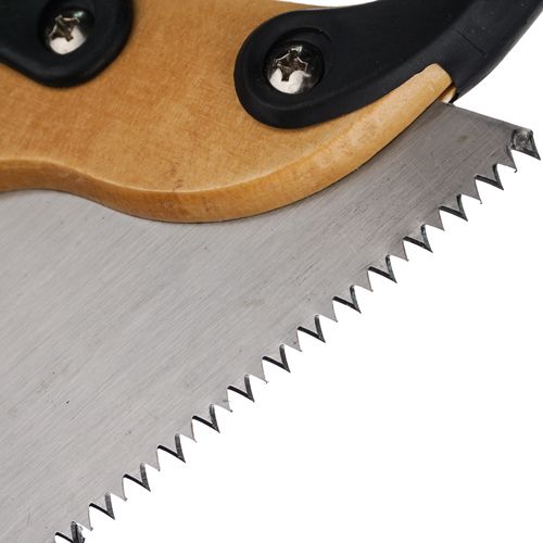 Ножовка по дереву 400мм, крупный зуб 5 TPI, деревянная обрезиненная ручка, 1/48