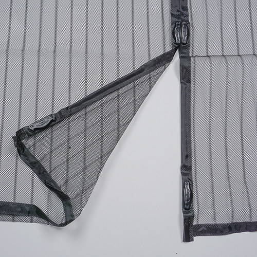 Сетка антимоскитная 100х210см, с декоративной накладкой, черная, вшитый магнит и внешний птичка, в комплекте гвозди, 1/10/120