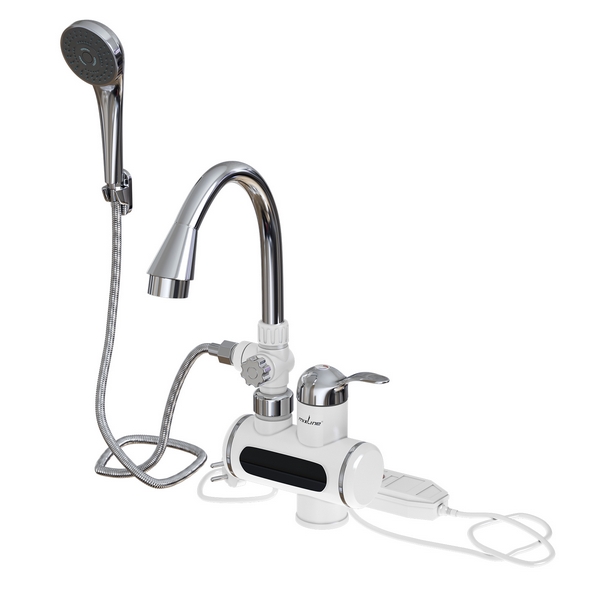 Проточный водонагреватель WH-004, 3, 3 кВт, УЗО, умыв с лейкой, индикатор темп MIXLINE