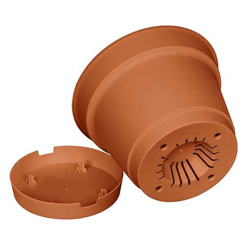 Горшок для цветов 1.2 л Homver Mint 221611932/01, 150 мм, с поддоном, терракотовый