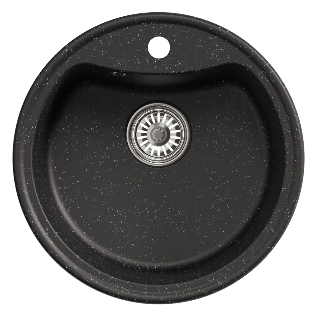 Мойкa ML-GM09 круглая, черная, 308, 510 мм, глуб. чаши 190 NEW