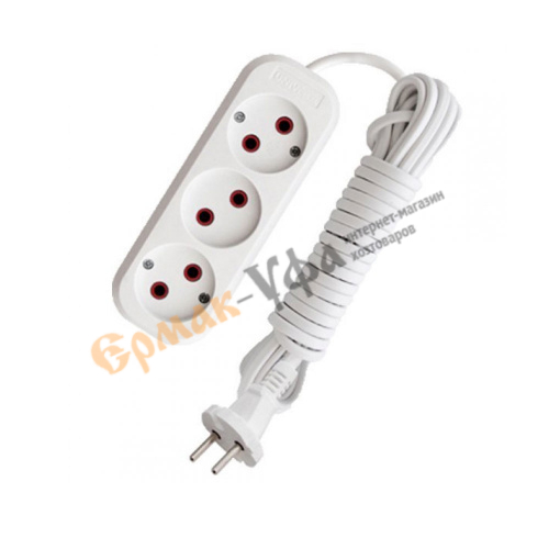 Удлинитель 3-местн 3 м без заземления Универсал У6-639 ШВВП 2х0,75 мм², 1/55