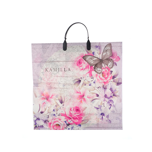 Пакет с пласт. ручкой 36*34 мал. цвет в АССОРТИМЕНТЕ, 10/100