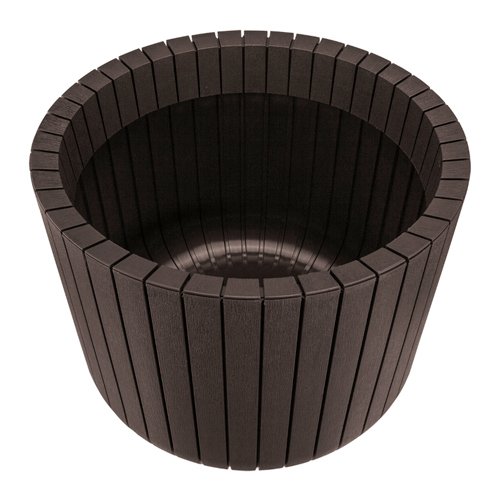 Горшок для цветов Шато d-380мм h-300мм 29л коричневый ротанг, 1/1