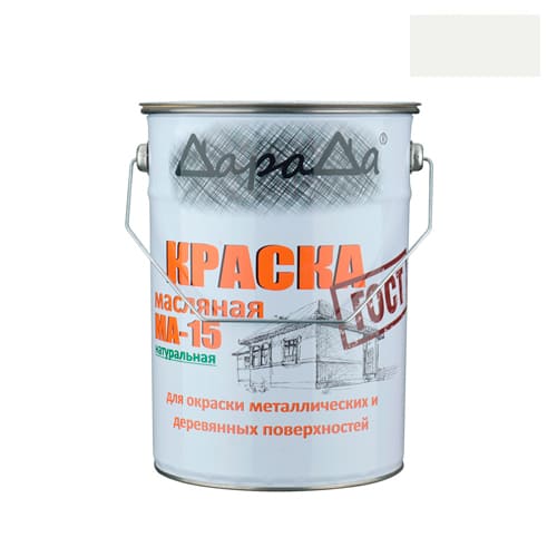 Краска МА-15 натуральная 6кг, ДАРАДА, ГОСТ белый, 1/1