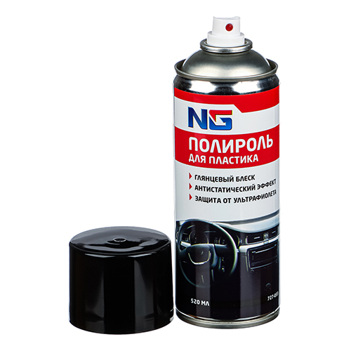 Полироль 520мл для пластика глянцевый с антистатиком, аэрозоль BY Русские Супергерои / NG, 1/6