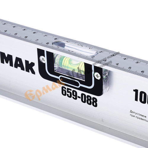 Уровень 1000мм РЕЛЬС Ермак, алюминиевый, 3 глазка, 1/30