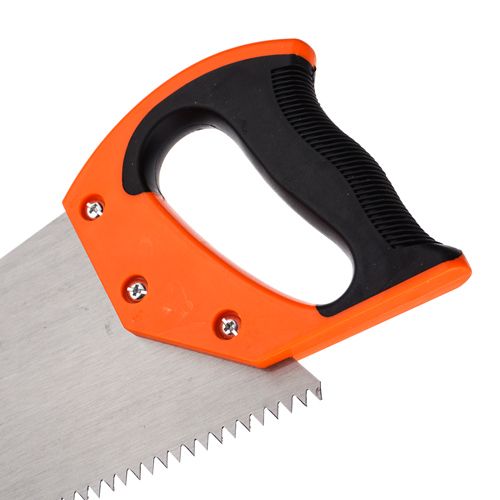 Ножовка по дереву 500мм, крупный зуб 3 TPI, пластиковая обрезиненная ручка, 1/48