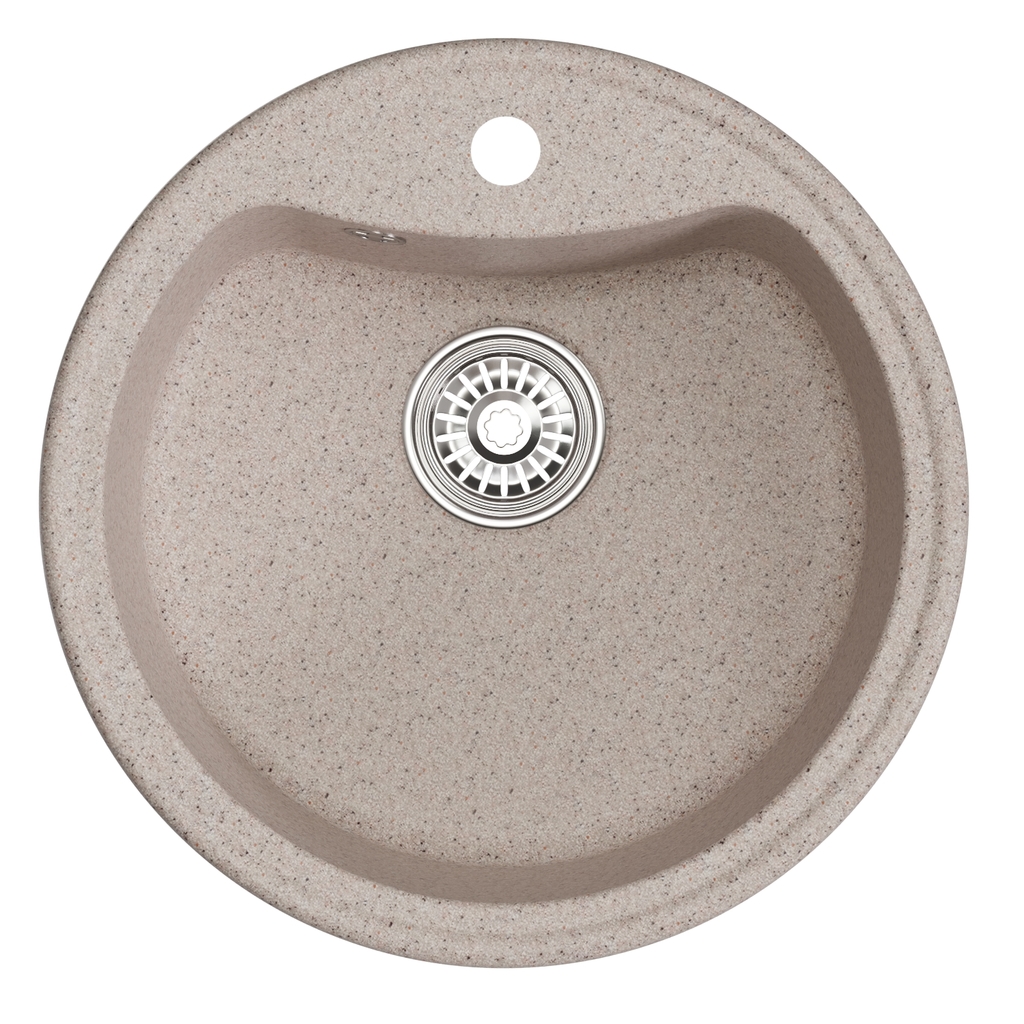 Мойкa ML-GM09 круглая, песочная, 302, 510 мм, глуб. чаши 190 NEW