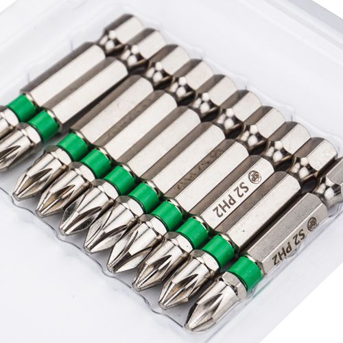 Биты SPETSTEXNIK PH2 50мм сталь S2, цена за 10шт, с магн. наконечником, 1/200