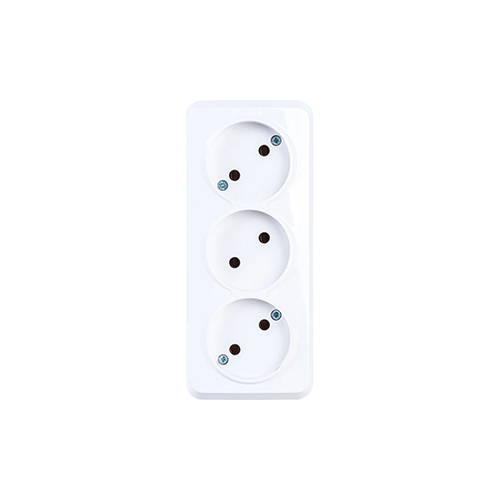 Розетка 3-местная 10А без заземления белая Юпитер Smartbuy, SBE-03w-10-S3-N, 1/100