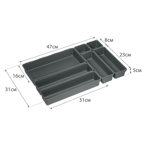Лотки IDEA М 1619, набор №3, графитовый